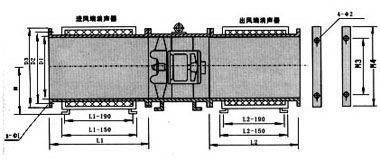 消防高溫排煙風機配帶消聲器外形尺寸表